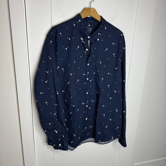 J. Crew Classic Untucked Flex Washed Button Down Shirt Martini Olives Size XL - Picture 2 of 7